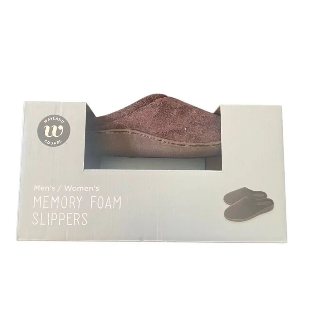 Wayland Square memory foam slippers NIB medium 9-10 brown